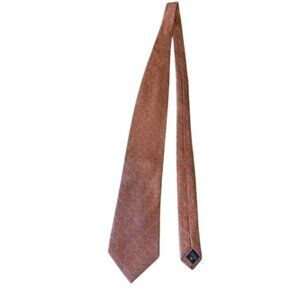 Exquisite Daniel D Fasson 100% silk mens neck tie, hand made, coral, blue, green